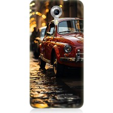 Teknomeg General Mobile Discovery 4g Uyumlu Kırmızı Klasik Araba Desenli Silikon Kılıf