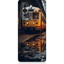 Teknomeg Tecno Nova 10 Se Uyumlu Eski Sarı Tren Desenli Silikon Kılıf