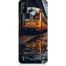 Teknomeg Tecno Spark 6 Go Uyumlu Eski  Metro Istasyonu ve Tren Desenli Silikon Kılıf