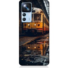 Teknomeg Xiaomi Mi 12T Pro Uyumlu Eski Sarı Tren Desenli Silikon Kılıf