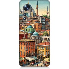 Teknomeg Xiaomi Mi 12 Uyumlu Eski Cami ve Mahalle Desenli Silikon Kılıf