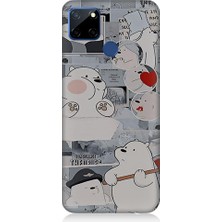 Teknomeg Realme C12 Uyumlu Yaramaz Kutup Ayısı Desenli Silikon Kılıf