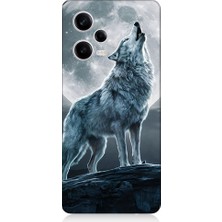 Teknomeg Xiaomi Redmi Note 12 Pro 5g Uyumlu Kurt ve Dolunay Desenli Silikon Kılıf