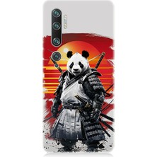 Teknomeg Xiaomi Mi Note 10 Uyumlu Samuray Panda Desenli Silikon Kılıf