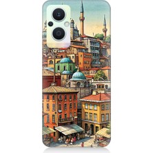 Teknomeg Oppo Reno 7 Lite Uyumlu Eski Cami ve Mahalle Desenli Silikon Kılıf