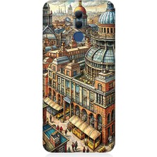 Teknomeg Huawei Mate 20 Lite Uyumlu Karikatür Tarihi Binalar Desenli Silikon Kılıf