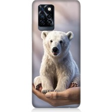 Teknomeg Infinix Note 10 Pro Uyumlu Sevimli Kutup Ayısı  Desenli Silikon Kılıf