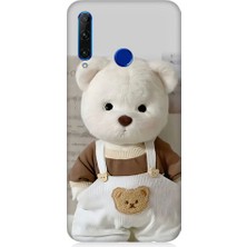 Teknomeg Huawei Honor 20 Lite Uyumlu Sevimli Elbiseli Beyaz Ayı Desenli Silikon Kılıf