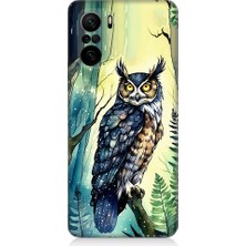 Teknomeg Xiaomi Poco F3 Uyumlu Gece ve Baykuş Desenli Silikon Kılıf
