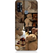 Teknomeg Infinix Hot 9 Uyumlu Sevgili Aşık Ayılar Desenli Silikon Kılıf