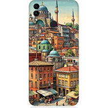 Teknomeg Huawei Honor 8c Uyumlu Eski Cami ve Mahalle Desenli Silikon Kılıf