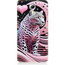Teknomeg General Mobile Discovery 4g Uyumlu Pembe Leopar Desenli Silikon Kılıf