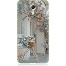 Teknomeg General Mobile Discovery 4g Uyumlu Çiçekli Bisiklet Desenli Silikon Kılıf