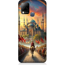 Teknomeg Infinix Hot 10T Uyumlu Cami ve Kutlama Desenli Silikon Kılıf
