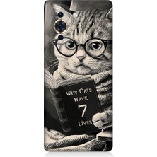 Teknomeg Tecno Nova 10 Uyumlu Kitap Okuyan Kedi Desenli Silikon Kılıf