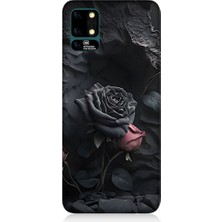 Teknomeg Reeder S19 Max Uyumlu Siyah ve Pembe Gül Desenli Silikon Kılıf