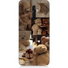 Teknomeg Oppo Reno 2z Uyumlu Sevgili Aşık Ayılar Desenli Silikon Kılıf