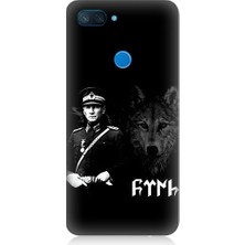 Teknomeg Xiaomi Mi 8 Lite Uyumlu Mustafa Kemal Atatürk ve Kurt Desenli Silikon Kılıf
