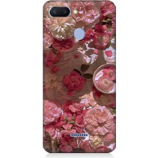 Teknomeg Xiaomi Redmi 6 Uyumlu Pembe Güller ve Kitap  Desenli Silikon Kılıf