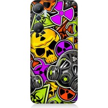 Teknomeg Infinix Hot 20 Uyumlu Radyasyon ve Maskeler Desenli Silikon Kılıf