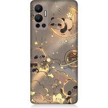 Teknomeg Infinix Hot 12 Uyumlu Panda ve Gezegenler Desenli Silikon Kılıf
