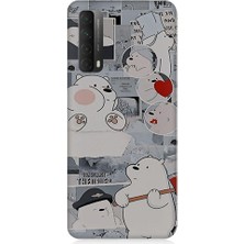 Teknomeg Huawei P Smart 2021 Uyumlu Yaramaz Kutup Ayısı Desenli Silikon Kılıf