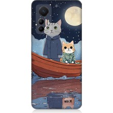 Teknomeg Xiaomi Mi 12 Lite 5g Uyumlu Sandaldaki Kediler Desenli Silikon Kılıf