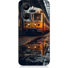 Teknomeg Huawei Nova 10 Se Uyumlu Eski  Metro Istasyonu ve Tren Desenli Silikon Kılıf