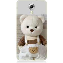 Teknomeg General Mobile Discovery 4g Uyumlu Sevimli Elbiseli Beyaz Ayı Desenli Silikon Kılıf