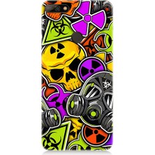Teknomeg Huawei Y7 2018 Uyumlu Radyasyon ve Maskeler Desenli Silikon Kılıf