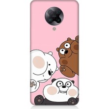 Teknomeg Xiaomi Poco F2 Pro Uyumlu Sevimli Ayıcıklar Desenli Silikon Kılıf