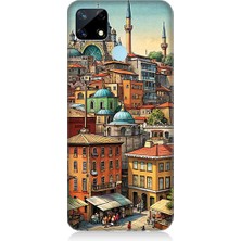 Teknomeg Realme 12 Uyumlu Eski Cami ve Mahalle Desenli Silikon Kılıf