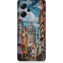 Teknomeg Xiaomi Redmi Note 12 Pro Plus Uyumlu Galata Kulesi Desenli Silikon Kılıf