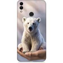 Teknomeg Huawei Honor 8c Uyumlu Sevimli Kutup Ayısı  Desenli Silikon Kılıf