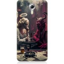 Teknomeg General Mobile Discovery 4g Uyumlu Melek ve Şeytan Desenli Silikon Kılıf