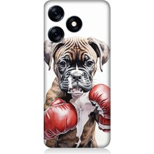 Teknomeg Tecno Spark 10 Uyumlu Boksör Köpek  Desenli Silikon Kılıf