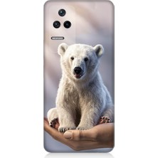 Teknomeg Xiaomi Poco F4 Uyumlu Sevimli Kutup Ayısı  Desenli Silikon Kılıf