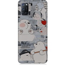 Teknomeg Oppo A52 Uyumlu Yaramaz Kutup Ayısı Desenli Silikon Kılıf