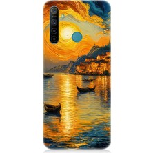 Teknomeg Realme 5i Uyumlu Gün Batımı Manzara Desenli Silikon Kılıf
