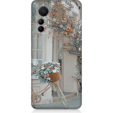 Teknomeg Xiaomi Mi 12 Lite 5g Uyumlu Çiçekli Bisiklet Desenli Silikon Kılıf