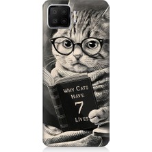 Teknomeg Oppo A73 Uyumlu Kitap Okuyan Kedi Desenli Silikon Kılıf