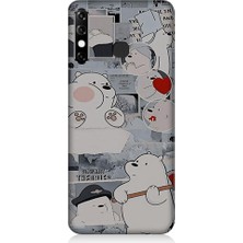 Teknomeg Infinix Hot 8 Uyumlu Yaramaz Kutup Ayısı Desenli Silikon Kılıf