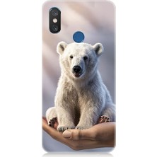 Teknomeg Xiaomi Mi 8 Uyumlu Sevimli Kutup Ayısı  Desenli Silikon Kılıf