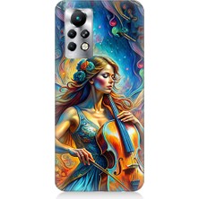 Teknomeg Infinix Note 11 Pro Uyumlu Viyolonsel Çalan Kadın Desenli Silikon Kılıf