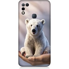 Teknomeg Infinix Hot 11 Play Uyumlu Sevimli Kutup Ayısı  Desenli Silikon Kılıf