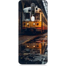 Teknomeg Oppo A9 2020 Uyumlu Eski Sarı Tren Desenli Silikon Kılıf