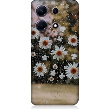 Teknomeg Infinix Note 30 Uyumlu Yağmur ve Papatyalar Desenli Silikon Kılıf
