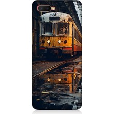 Teknomeg Oppo Rx 17 Neo Uyumlu Eski Sarı Tren Desenli Silikon Kılıf