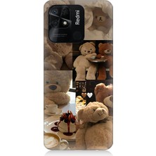 Teknomeg Xiaomi Redmi 10C Uyumlu Sevgili Aşık Ayılar Desenli Silikon Kılıf
