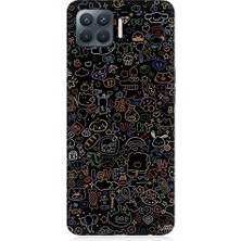 Teknomeg Oppo Reno 4 Lite Uyumlu 8 Bit Sevimli Karakterler Desenli Silikon Kılıf